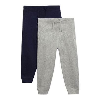 Pack of two boys' blue and grey joggers